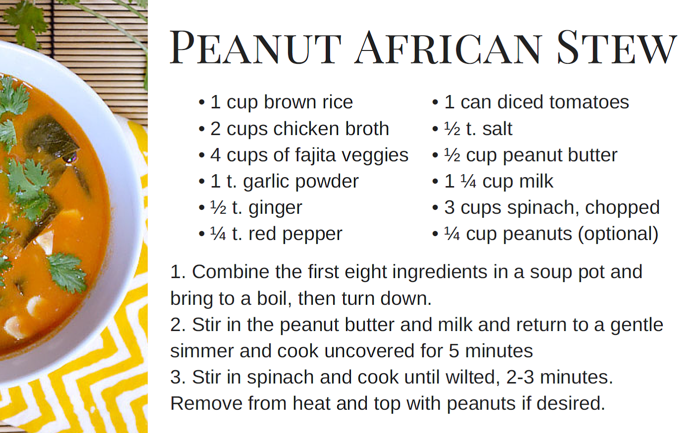 African-Inspired Peanut Soup Recipe