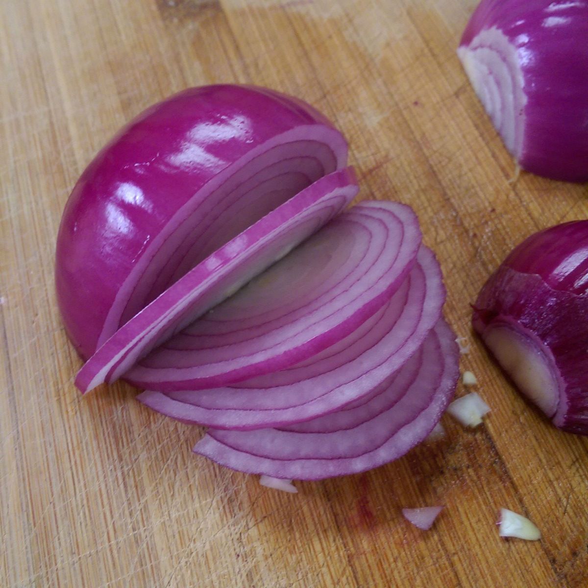 Close up of onion slices